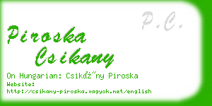 piroska csikany business card